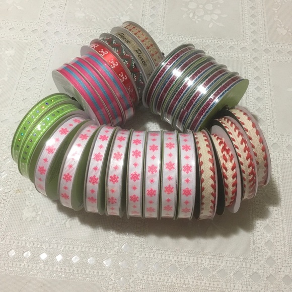 🆕 Ribbon Lot 28 Rolls sized 0.9cm X 2.7m - Picture 1 of 5